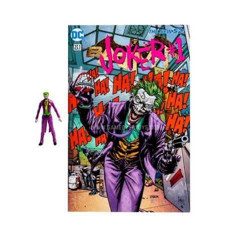 The Joker -The Joker with Comic Book Page Scale Action Figure Pack