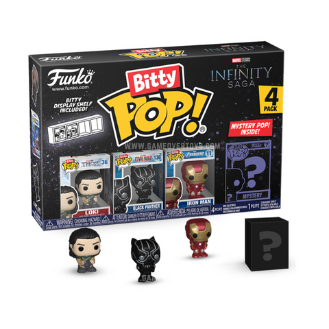 Loki, Black Panther, Iron Man & Mystery - Marvel Bitty Pop!