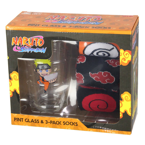 Naruto: Shippuden - Pint Glass and Sock Gift Set