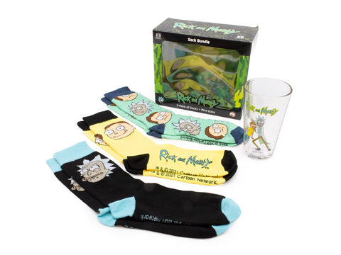 Rick and Morty - Pint Glass and Sock Gift Set